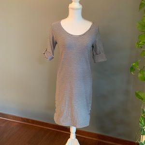 J.Jill Perfect Pima T-Shirt Dress~Button Sleeves